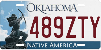 OK license plate 489ZTY