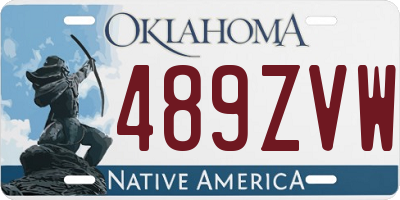 OK license plate 489ZVW