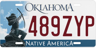 OK license plate 489ZYP