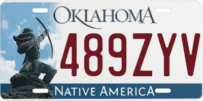 OK license plate 489ZYV