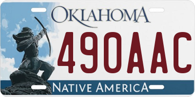 OK license plate 490AAC