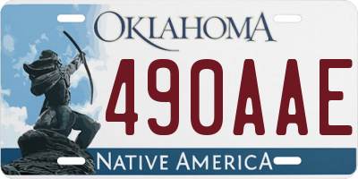 OK license plate 490AAE