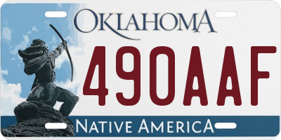 OK license plate 490AAF