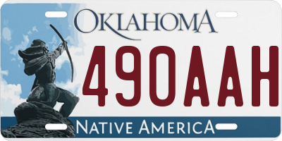 OK license plate 490AAH