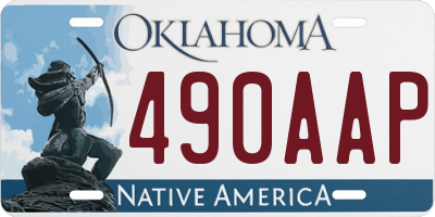 OK license plate 490AAP