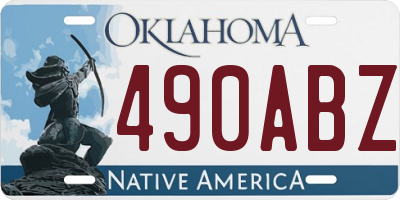 OK license plate 490ABZ