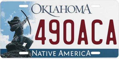 OK license plate 490ACA