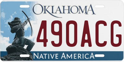 OK license plate 490ACG