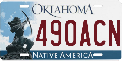 OK license plate 490ACN