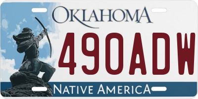 OK license plate 490ADW