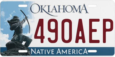 OK license plate 490AEP