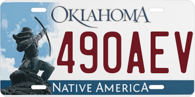 OK license plate 490AEV