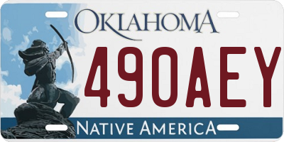 OK license plate 490AEY
