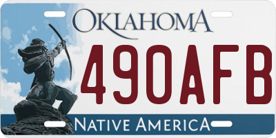 OK license plate 490AFB