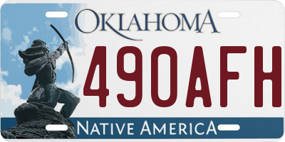 OK license plate 490AFH