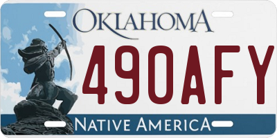 OK license plate 490AFY