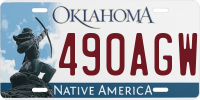 OK license plate 490AGW
