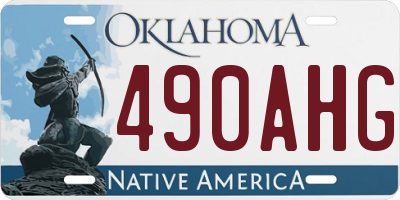 OK license plate 490AHG