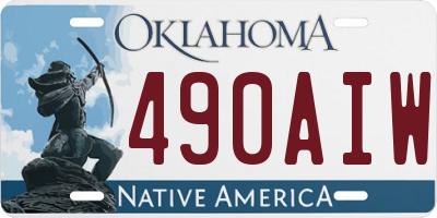 OK license plate 490AIW