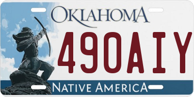 OK license plate 490AIY