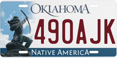 OK license plate 490AJK