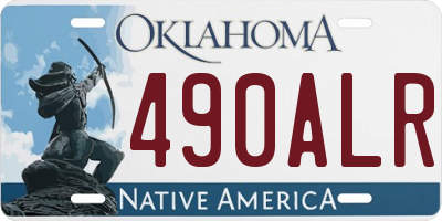 OK license plate 490ALR