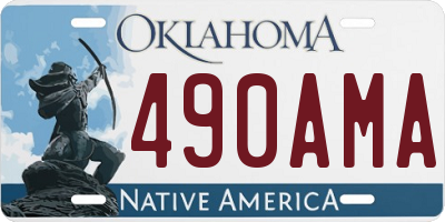 OK license plate 490AMA