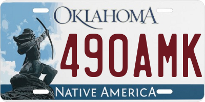 OK license plate 490AMK