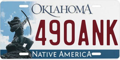 OK license plate 490ANK