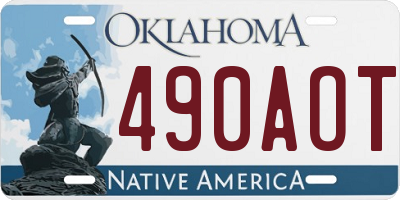 OK license plate 490AOT