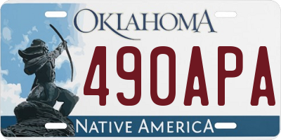 OK license plate 490APA