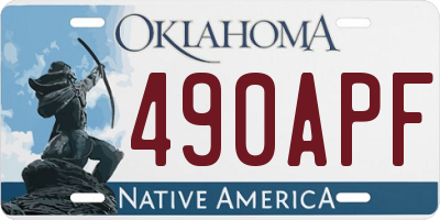OK license plate 490APF