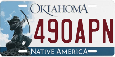 OK license plate 490APN