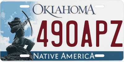 OK license plate 490APZ