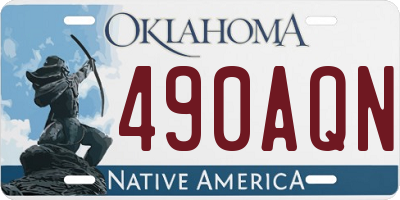 OK license plate 490AQN