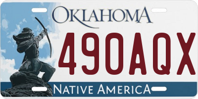 OK license plate 490AQX