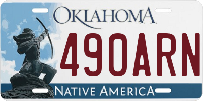 OK license plate 490ARN