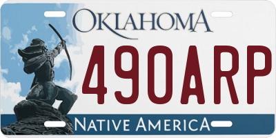 OK license plate 490ARP