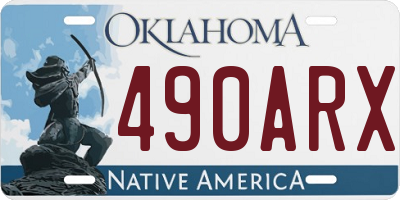 OK license plate 490ARX