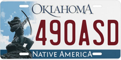 OK license plate 490ASD