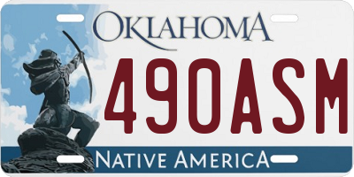 OK license plate 490ASM
