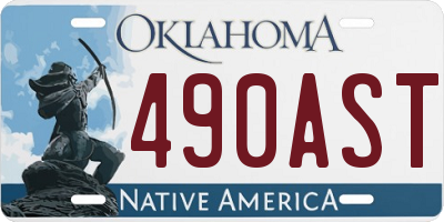 OK license plate 490AST