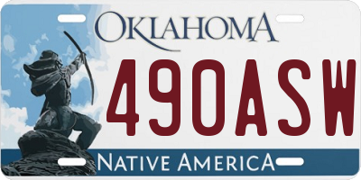 OK license plate 490ASW