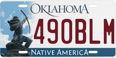 OK license plate 490BLM