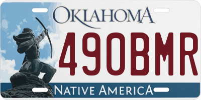 OK license plate 490BMR