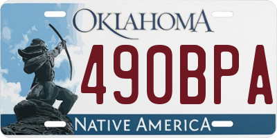 OK license plate 490BPA