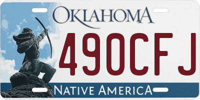 OK license plate 490CFJ