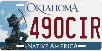 OK license plate 490CIR