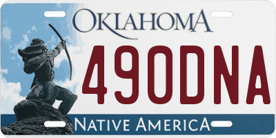 OK license plate 490DNA
