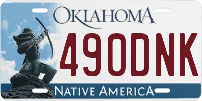 OK license plate 490DNK